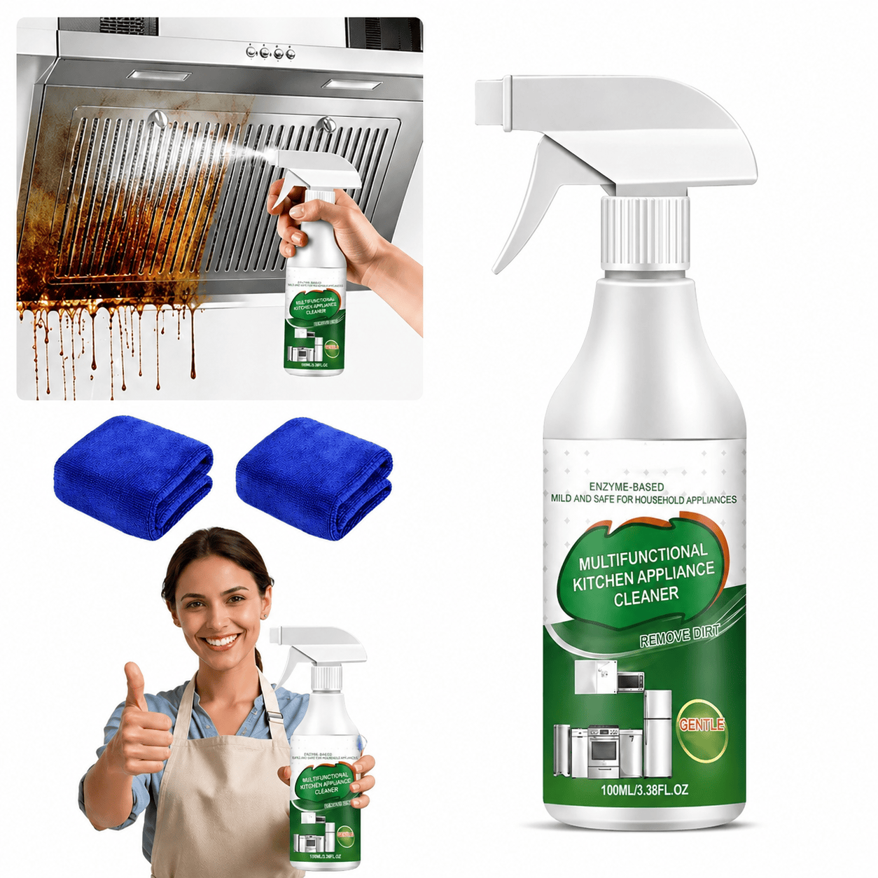 JAKEHOE Kitchen Grease Cleaner Spray