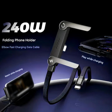 2-in-1 Charger Cable with Foldable Stand