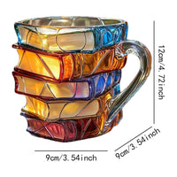 3D Painted Stacked Books Shaped Mug