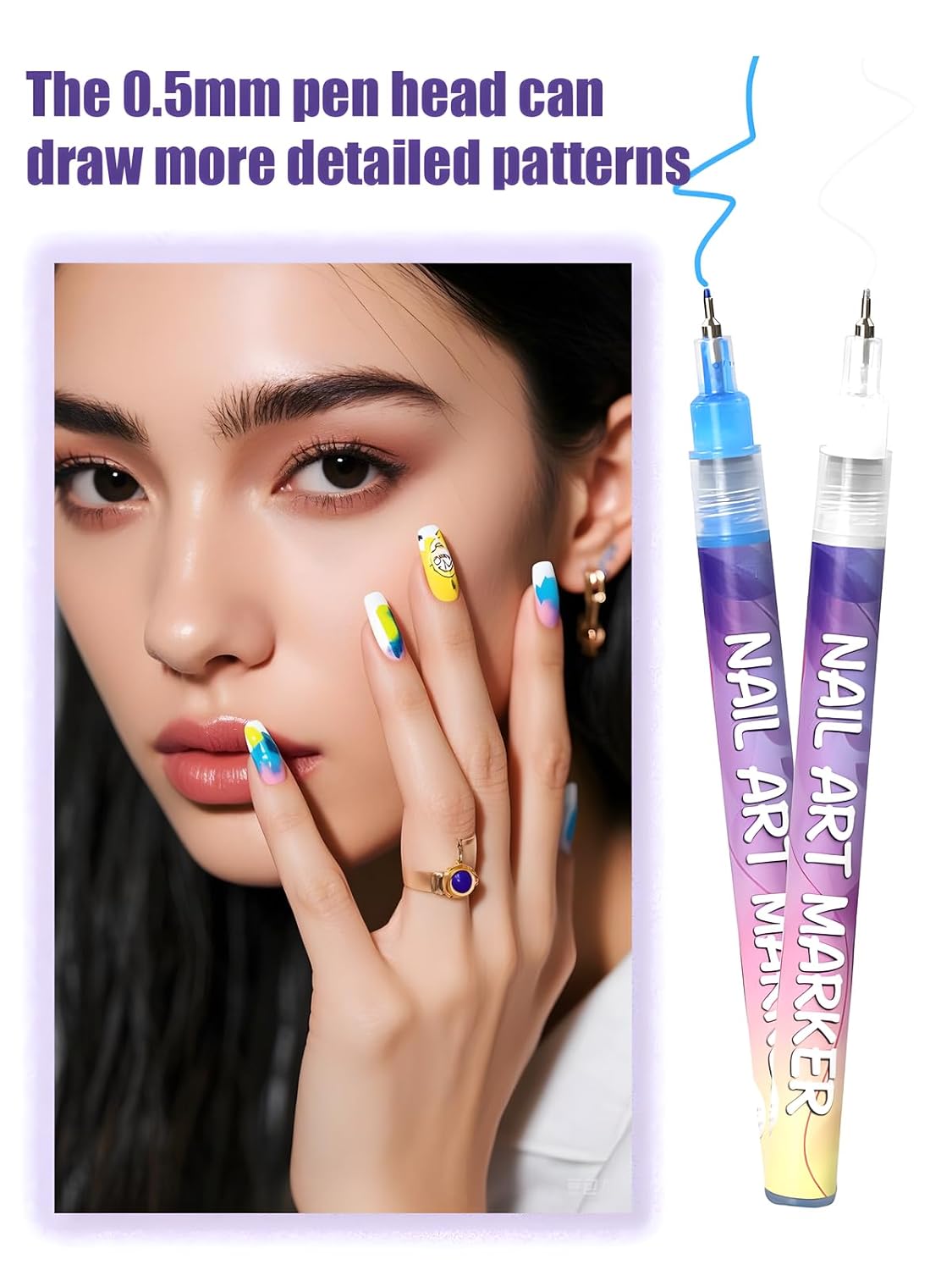 3D Nail Art Pens with Fine Tips
