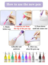 3D Nail Art Pens with Fine Tips