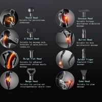 Massage Gun for Deep Tissue Pain Relief – 20 Speeds, 8 Heads, Matte Black