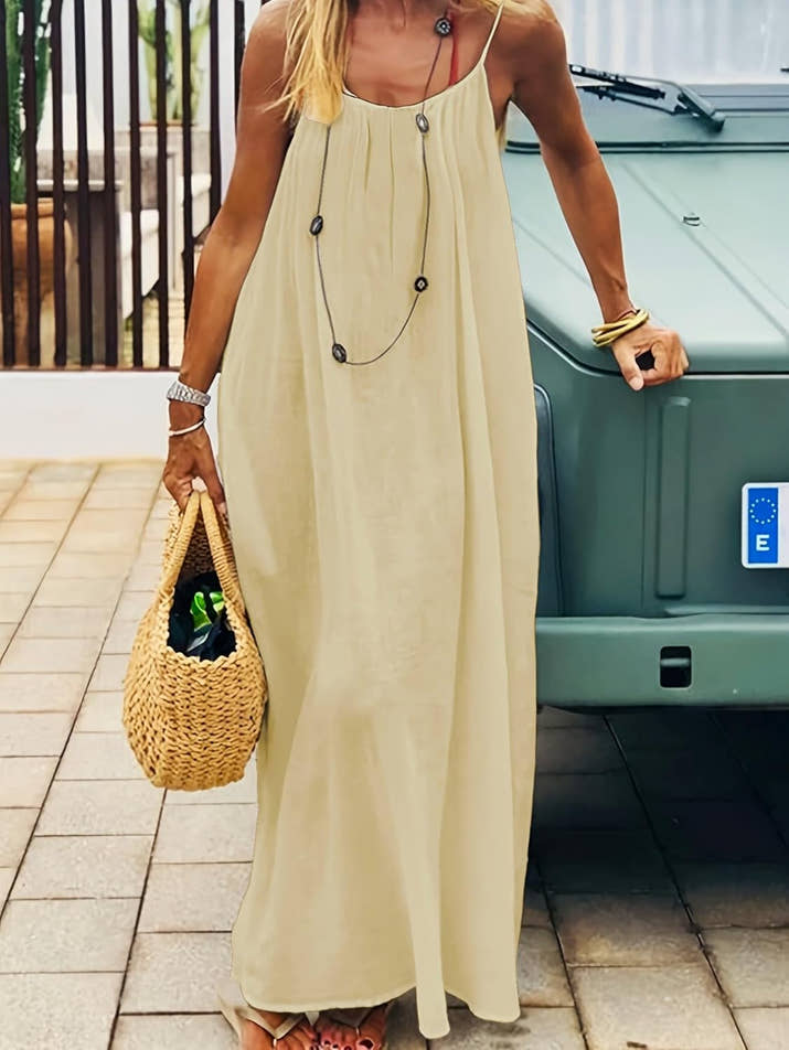 Womens Summer Casual Sleeveless Backless Cami Sundress 2026 Vacation House Dress