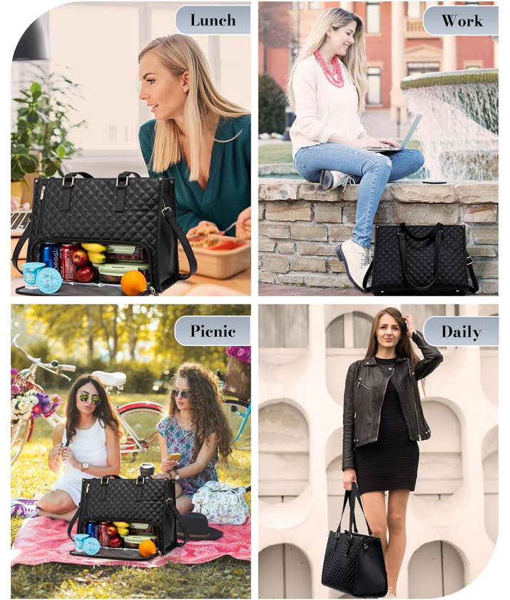 2-in-1 Insulated Tote Bag with Lunch Compartment