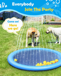 Summer Splash Pad for Dogs & Kids - Anti-Slip Dog Pool for Large Dogs, 0.58 mm Thickened Durable Outdoor Water Play Mat, Summer Sprinkler Toy for Backyard (Blue)