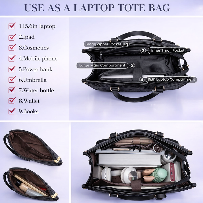 2-in-1 Insulated Tote Bag with Lunch Compartment