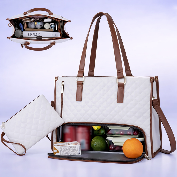 2-in-1 Insulated Tote Bag with Lunch Compartment