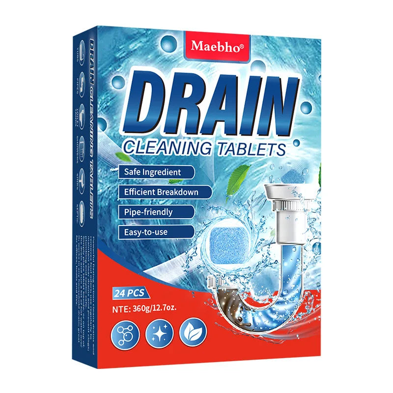 Drain Cleaning Tablets Sink Unblocking Tablets Drain Unblocking Tablets Suitable for All Sink Types 15g Each Safe for Pipes