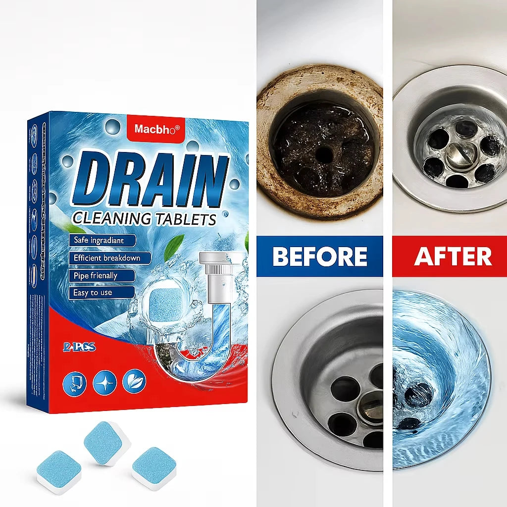 Drain Cleaning Tablets Sink Unblocking Tablets Drain Unblocking Tablets Suitable for All Sink Types 15g Each Safe for Pipes