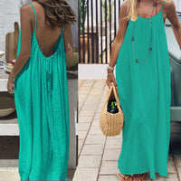 Womens Summer Casual Sleeveless Backless Cami Sundress 2026 Vacation House Dress