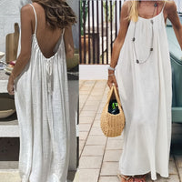 Womens Summer Casual Sleeveless Backless Cami Sundress 2026 Vacation House Dress